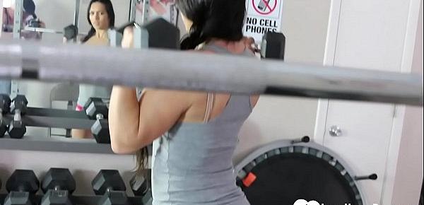  Horny Tia is working out very sexily